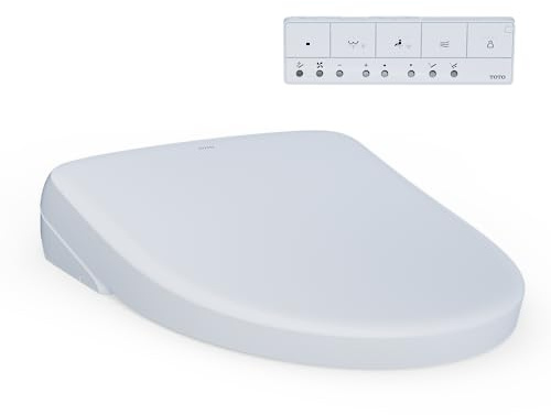 TOTO® WASHLET®+ S7 Electronic Bidet Toilet Seat with EWATER+® Bowl and Wand Cleaning and Contemporary Lid, Elongated, Cotton White - SW4726AT40#01