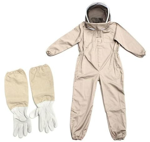 Pomurom Tuta da Apicoltore, Abbigliamento Apicoltura Professionale con Cappello Velo e Guanti, Traspirante Tuta Protettiva per Apicoltura Completa per Corpo T-uta, Postura per Apicoltori, T-uta da Ape