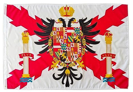 Bandera de Cruz DE BORGOÑA con Águila Bicéfala -Aguila Bicéfala Cruz de San Andrés150X90 CM, bandera España tercios escudo imperio Carlos I