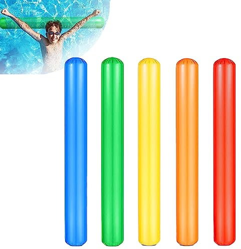 Schwimmnudel Poolnudel, 5 Stück Aufblasbarer Nudelschwimmer Für Pool, Schwimmbad Nudelschwimmer, Schwimmnudel Float Spielzeug Für Kinder Und Erwachsene