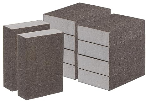 sourcing map 10 blocchi di spugna abrasiva fine in schiuma a grana 400-500, per lucidare cucina, metallo, legno, cartongesso, 100 x 70 x 25 mm