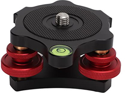 Tête de trépied, base de nivellement de trépied LP-64 trépied de caméra tête sphérique en aluminium base de nivellement à trois roues avec niveau à bulle pour macro photographie panoramique, LP64