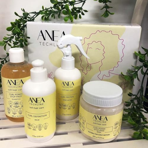 Anea Techline | CURLY BOX, Kit Método Curly Natural, 4 pasos, Rizos Perfectos | Indices de naturalidad por encima del 95%