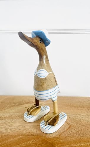 Wooden Hand Carved Duck | Bikini Beach Summer Holiday Ornament