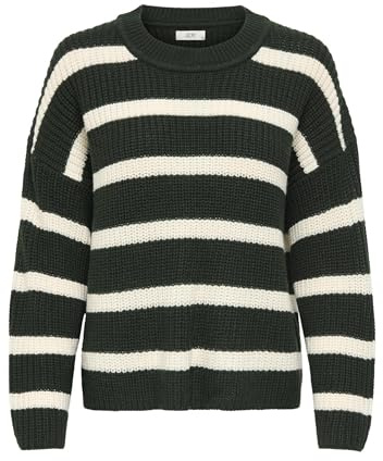 JdY JDYJUSTY L/S randig tröja KNT NOOS, Scarab/ränder: eggnog, M