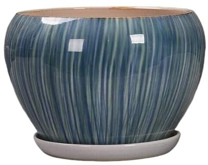 Übertopf, Einfacher Blumentopf, Blumentopf mit Eisrissen, Hydrokultur-Pflanzen, Blumentopf, Keramik, Grünpflanze, Hydrokultur-Pflanztöpfe, einfache Kunsttöpfe, Dekoration for den Außenbereich (Color