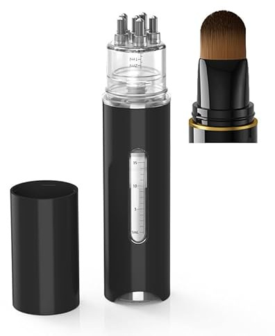 Haaröl-Applikator, leere Flasche, kann für Minoxidil verwendet werden, Doppelkammer, Doppelkopf (SCHWARZ)