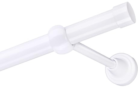Voppi Design Gardinenstange weiß Einzeln Länge 260 cm Durchmesser 19mm für Haus Büro Metall Stahl modern elegant