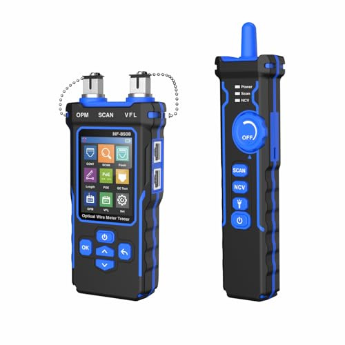 Netzwerktester Lan tester mit optischem Leistungsmesser CAT5 CAT6 Netzwerk kabeltester RJ11 RJ45 Ethernet tester kabelverfolgung mit NCV, Port Flash, Typ-C Ladeunterstützung.