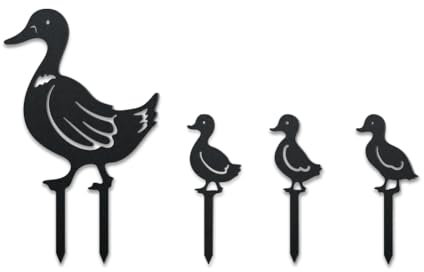 WADORN Dekorative Gartenstecker Aus Metall „Ente“ Stockenten Silhouette Hofdeko Metall Tierstatue Für Den Außenbereich Hohle Gartendekoration Für Hof Rasen Terrasse Hinterhof Gehwege