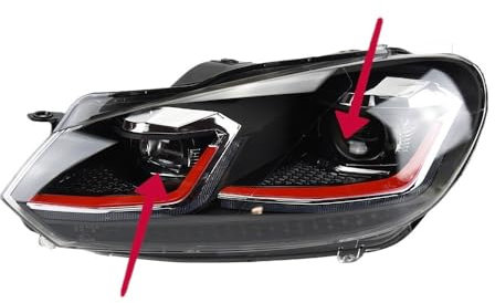 Auto Modell Kopf Lampe Kompatibel for VW Golf 6 Scheinwerfer 2009-2012 Golf 6 LED Scheinwerfer DRL Signal Lampe bi Xenon Auto Zubehör(G full,As show)