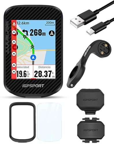 iGPSPORT BSC300T GPS Bicicleta, Pantalla Táctil Color 2,4'' GPS Bicicleta Computadora Navegación Mapas Compatible 130 Datos Compatibles de E-Bike, IPX7 Impermeable, Tipo-C,8GB BSC300T Kit