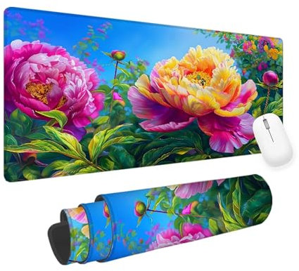 Color Alfombrilla Ratón Flor Alfombrilla Ratón XXL Gaming,Tapete Escritorio Ordenador 1200x600x3mm,Protector Escritorio Alfombrilla Antideslizante,Mouse Pad Compatible con Ratón Láser y Óptico yv-124