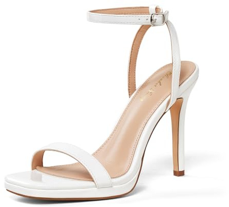 Zhabtuc Women's High Heel Sandals, White Model-3128, 8.5 UK