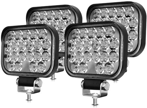 YUGUANG LED Arbeitsscheinwerfer, 4 X 48W Quadrat LED Offroad Zusatzscheinwerfer 12V 24V Scheinwerfer IP67 Wasserdicht Rückfahrscheinwerfer für LKW Traktor SUV, UTV, ATV.