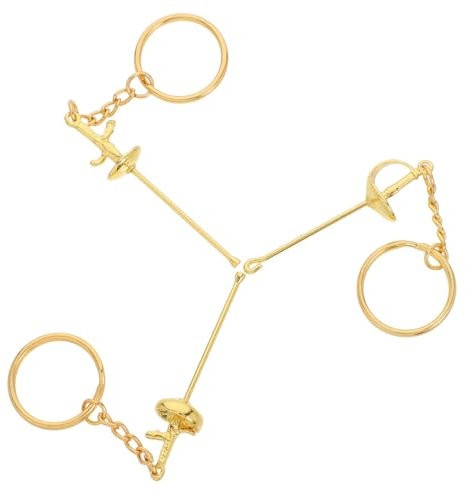 OUNONA 3 Stück Fechten Schlüsselanhänger Schlüsselbund coole Schlüsselanhänger Metall Golden