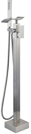 Badewasserfallmixer Haken mit Dusche Schwarz freistehende Badewanne Duschmischer TAP 360 Schwenk aus, Badezimmer Badewanne Tap-A