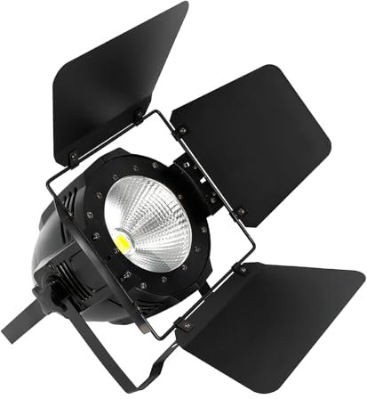 ‌200W LED Bühnenlicht COB Scheinwerfer, Professionelle Theater- & Studio-Beleuchtung, Stroboskop-Effekt, Tragegriff & Kühlkörper für Konzerte, Events, DJ-Party, Inkl. Stromkabel