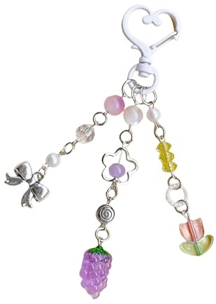 CHIZISX Tragbarer Handy-Charm-Riemen, Dekoration, Obst-Thema, Handy-Anhänger, Lanyards, Acryl, ästhetisches Accessoire für Tasche, Length 12.2cm, Legierung, glasiert, Acryl, Backfarbe