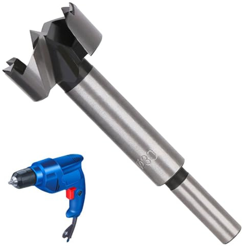 LNJBABAO 30mm Forstner Drill Bit Forstner Bit Wood Drill Bits for Holes Hinge Cutter for Woodworking (Ø6mm, length 95mm, Round Shank) (30mm)