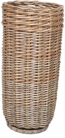 BIUDECO Rattan Umbrella Stand and Cane Holder Basket Large Wicker Freestanding Storage Bin Natural Willow for Entryway Hallway and Golf Club Organizer