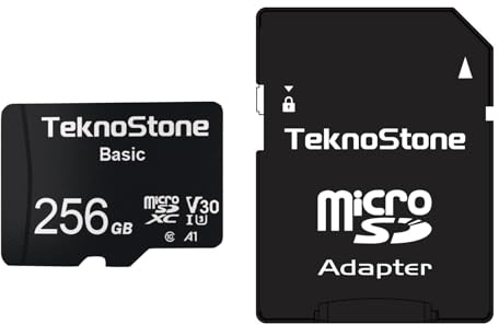 TEKNOSTONE 256GB Basic MicroSDXC TF Memory Card with Adapter 1 Pack