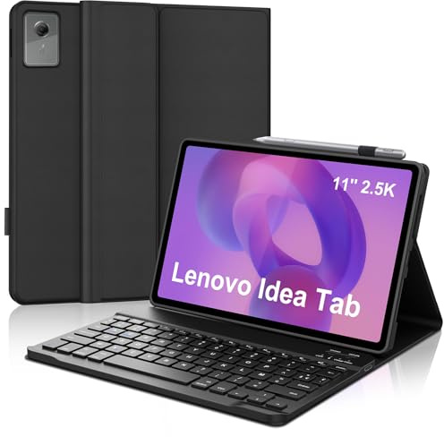 IVEOPPE Coque Clavier pour Lenovo Idea Tab 11 2025, Étui Keyboard Housse Amovible Bluetooth AZERTY Layout pour Lenovo Idea Tab 11 Pouces TB-336ZU/TB-336FU, Noir