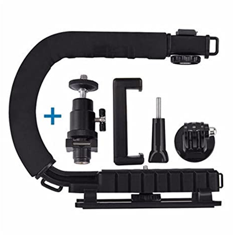 For Steadycam U-Grip Empuñadura en Forma de C Estabilizador de cámara W/h Adaptador de Abrazadera de teléfono con Cabeza de trípode para fotografía de Estudio(Add Accessories)