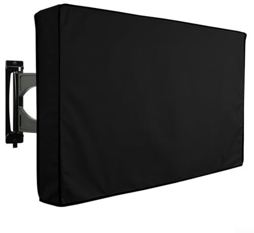 Funda de TV para exteriores hecha de tela Oxford 210D, impermeable, a prueba de polvo, para televisores de pantalla plana con costuras dobles reforzadas (60-65)