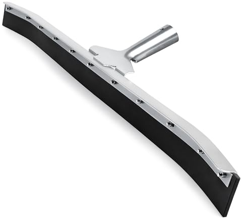DSV Standard Curved Floor Squeegee 36’’, Rubber Blade Garage Squeegee, Taper Pole Connection - Handle Sold Separately for Tiles, Concrete and Asphalt