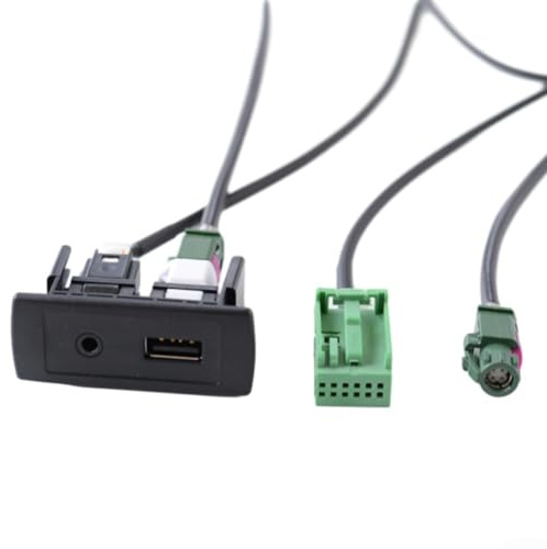 Adaptador de arnés de cables USB AUX para Mercedes SLK SL 2008 compatible con Comand NTG2 5, puerto auxiliar de 3 5 mm y 6 pines y conector USB LVDS de 4 pines, cable de 150 cm