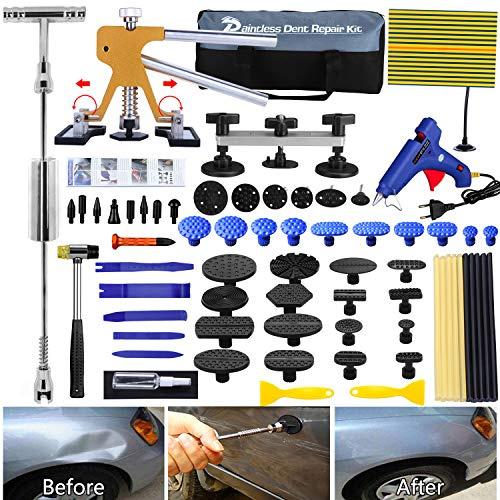 Manelord Kit di riparazione ammaccature per auto, per riparare ammaccature auto, larghezza regolabile, martello scorrevole e ponte in metallo, estrattore per la rimozione di ammaccature del veicolo