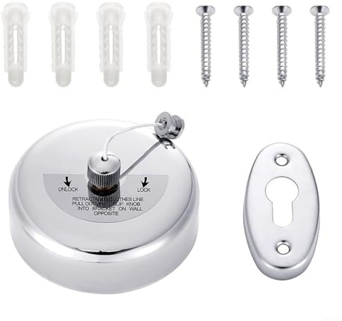 Cuerda retráctil de acero inoxidable 304 resistente ajustable para lavanderías, balcones, patios, uso interior y exterior con kit de instalación
