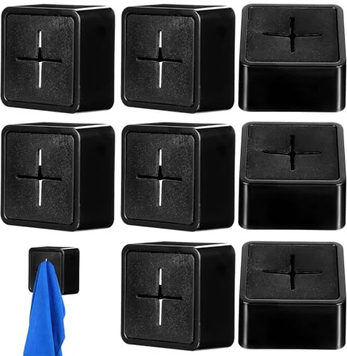 TOBBOMEY Portasciugamani Autoadesivo 8 Pezzi in Abs e Silicone, Ganci senza Foratura per Bagno e Cucina, Supporto per Strofinacci da Parete Resistente e Pratico, Adatto per Uso Domestico