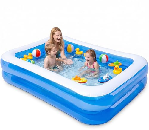 Piscina Hinchable 200x150x50cm PVC Rectangular–Piscina Inflable Familiar para Jardín Y Exterior, Piscina Hinchable Adultos, Bañera Hinchable Adulto, Piscinas Hinchables Verano