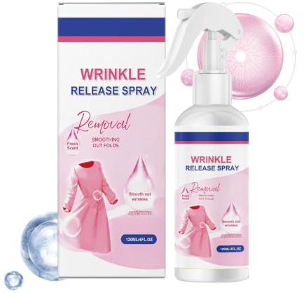 Antistatisk spray för kläder | 120 ml anti-rynk-spray mot skrynkliga kläder | Uppfriskande spray | för dukar, skjortor, kjolar, lakan, hem, studentboende, Ho