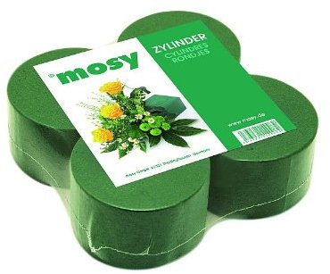 mosy Steckschaum-Zylinder, 4 STck, Blumen-Steckmasse, frische Blumen-Gestecke, Steckmoos, nass, Tisch-Deko, Frischblumen, Blumen-Deko
