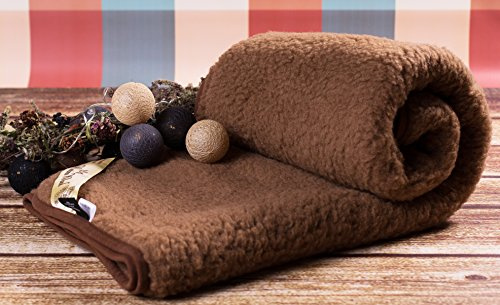 Coperta in lana merinos, King 250 x 200 cm, con marchio di lana, colore: marrone, taglia super king
