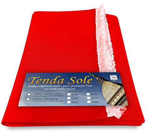 TENDA SOLE DA ESTERNO GIARDINO BALCONE UNITO ARANCIO CONFEZIONATA - Cm. 140x300