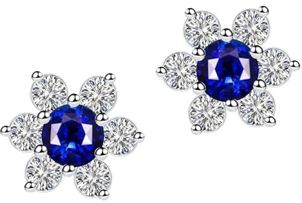 Crystalline Azuria 18ct Placcato Oro Bianco Rotondo Zirkonia Cristalli Orecchini Pendenti Orecchini a Lobo Gioielleria per Donne e Bambina