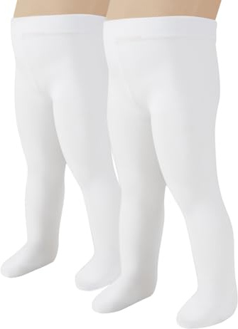 CALZITALY PACK 2 PAIRES Collants Bébé en Microfibre, Collant Enfant, Blanc, Rose, Bleu, Crème, De 3 à 24 Mois, 40 DEN, Made in Italy (FR/ES, Âge, 18 mois, BLANC)