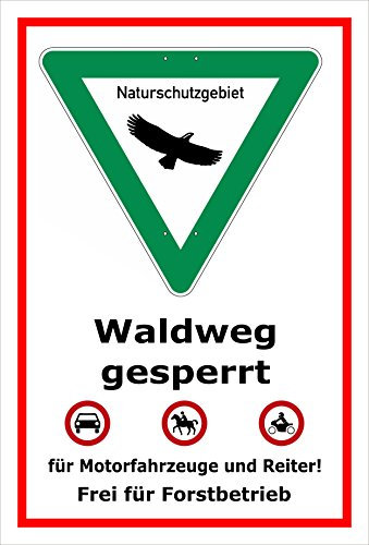 Melis-Folienwerkstatt Schild Naturschutzgebiet Waldweg - 30x20cm - 3mm Hartschaum – 20 VAR S00359-036-B