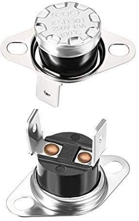 sourcing map Interrupteur Contrôle Température KSD301 Thermostat 100℃ 10A Normalement Fermé(N.C) 2Pcs