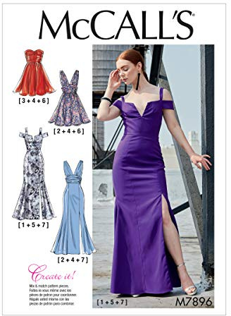 McCall Pattern M7896A5 Women's Fully Lined Evening and Cocktail Dress Sewing Patterns, Sizes 6-14 Schnittmuster