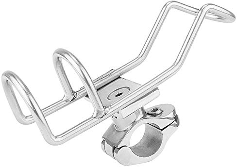 Bestlymood 1 StüCk Edelstahl 316 Angel Rute Rack Halter Pol Halterung UnterstüTzung Fest Klemmen Schienen Montage 26 Mm Boots Zubeh？R