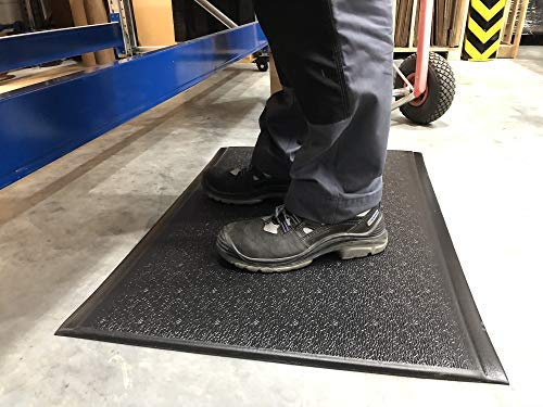 SOFT STEP Comfort | 2-lagige Anti-Ermüdungsmatte | PROFI Komfort-Arbeitsplatzmatte | gehärtete Oberfläche | 100% Vinylschaum | Texturiert 13mm hoch (120cm x 350cm, Schwarz)