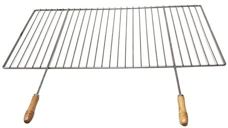 QEM Grille Barbecue 58,5x40 avec poignée Bois