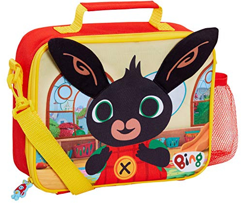Bing Bunny - Lonchera térmica con orejas 3D para niños, niñas, guardería, escuela, lonchera con correa desmontable