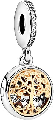 MariaFonte Charm Nouveau 2025 Compatible Toutes Marques Arbre Vie Or Family Forever Porte-Bonheur Pendentifs Argent 925 Bead Originales Anniversaire Amitié Maman Perle Coeur Famille Noël