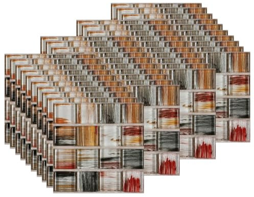EasyLife - 40 adesivi impermeabili per piastrelle da parete, 10 x 10 cm, mosaico, autoadesivi decorativi per cucina, bagno e decorazione della casa, rimovibili, set da 5